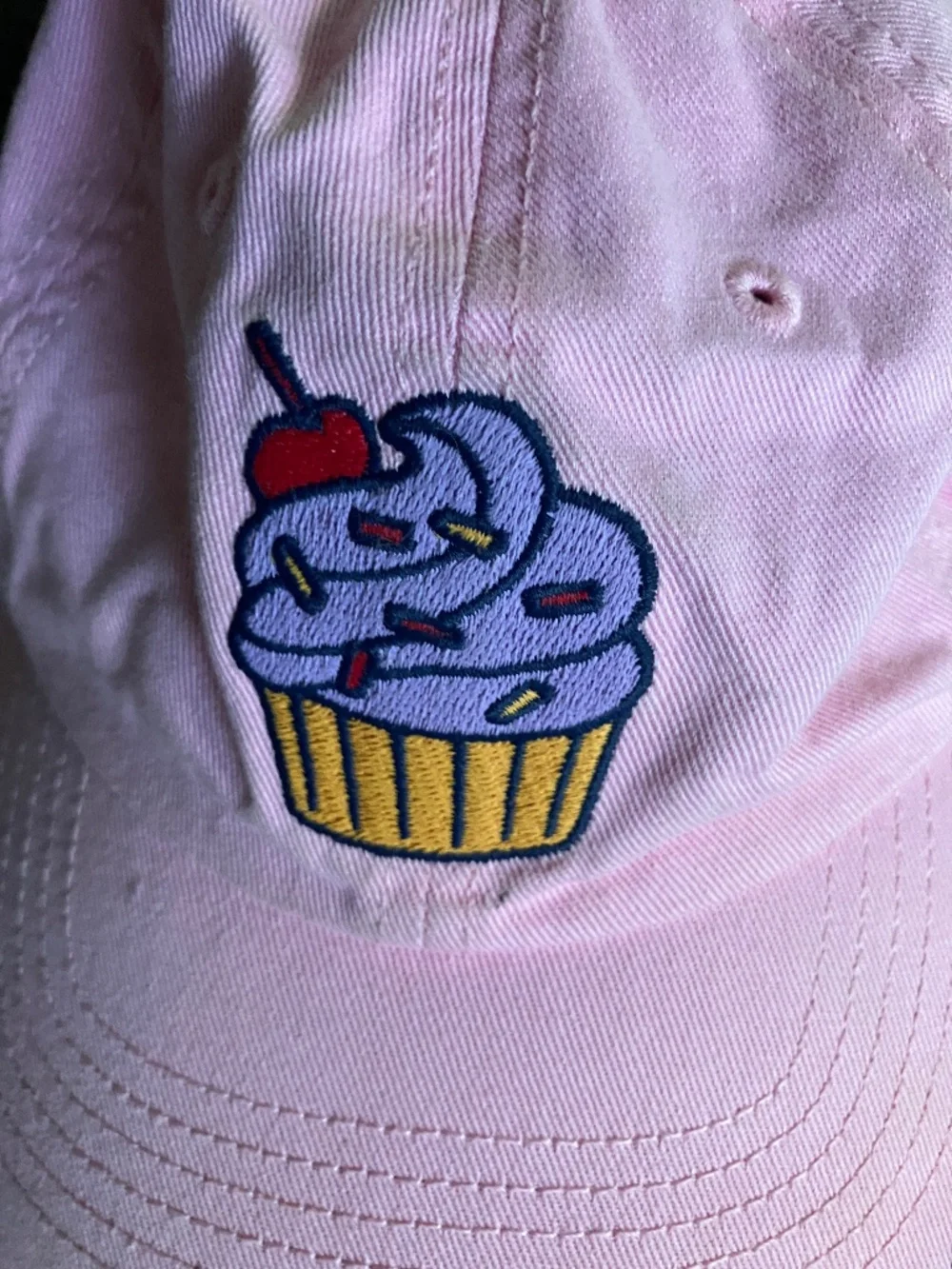 Life is Good Youth S Pink Cupcake Embroidered Adjustable Baseball Cap Hat